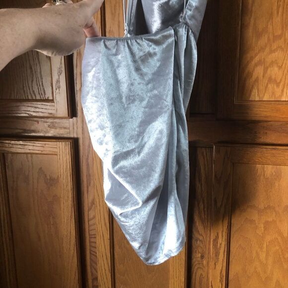 LUCY IN THE SKY Velvet Drape Mini Dress - XS - Picture 9 of 12